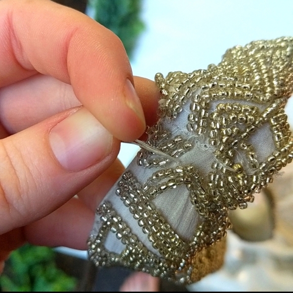 Mara Hoffman Athena beaded silk chiffon gown 0 wedding bohemian - Picture 15 of 16